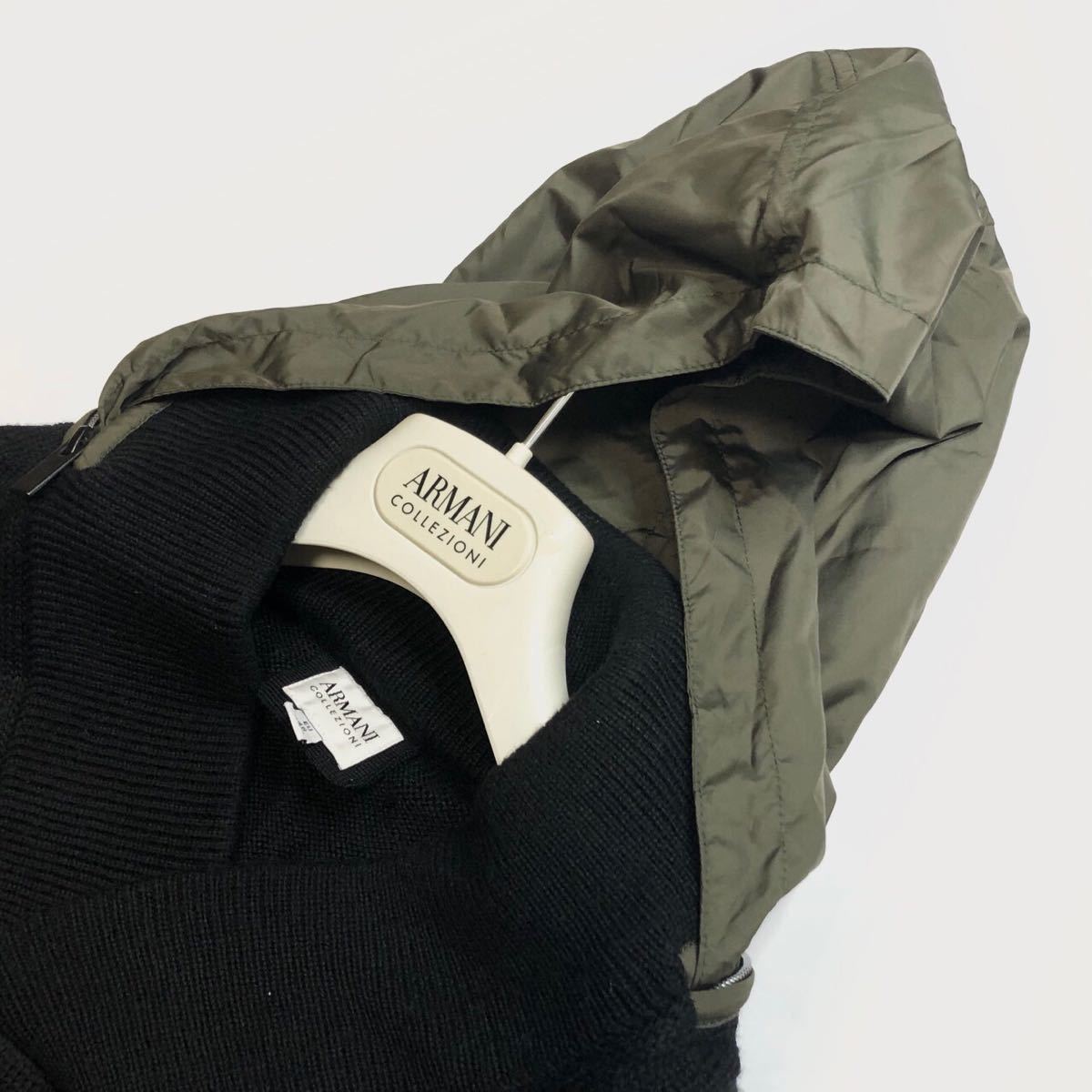 ☆ARMANI COLLEZIONI☆春 ニット セーター 収納フードパーカー 変形 