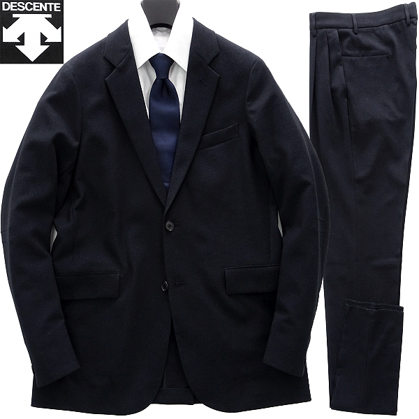 新品 DESCENTE デサント メランジ調 ストレッチ セットアップ スーツ S