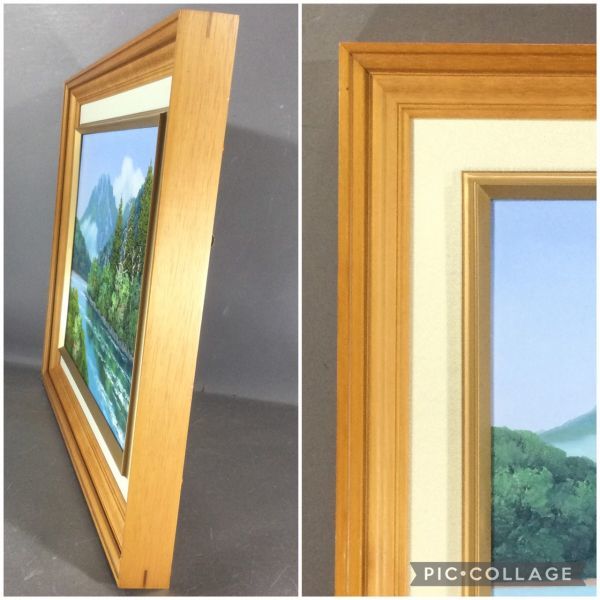真作保証□油彩□塚田國次□焼岳□実力作家・壮大風景□額付絵画 b 真