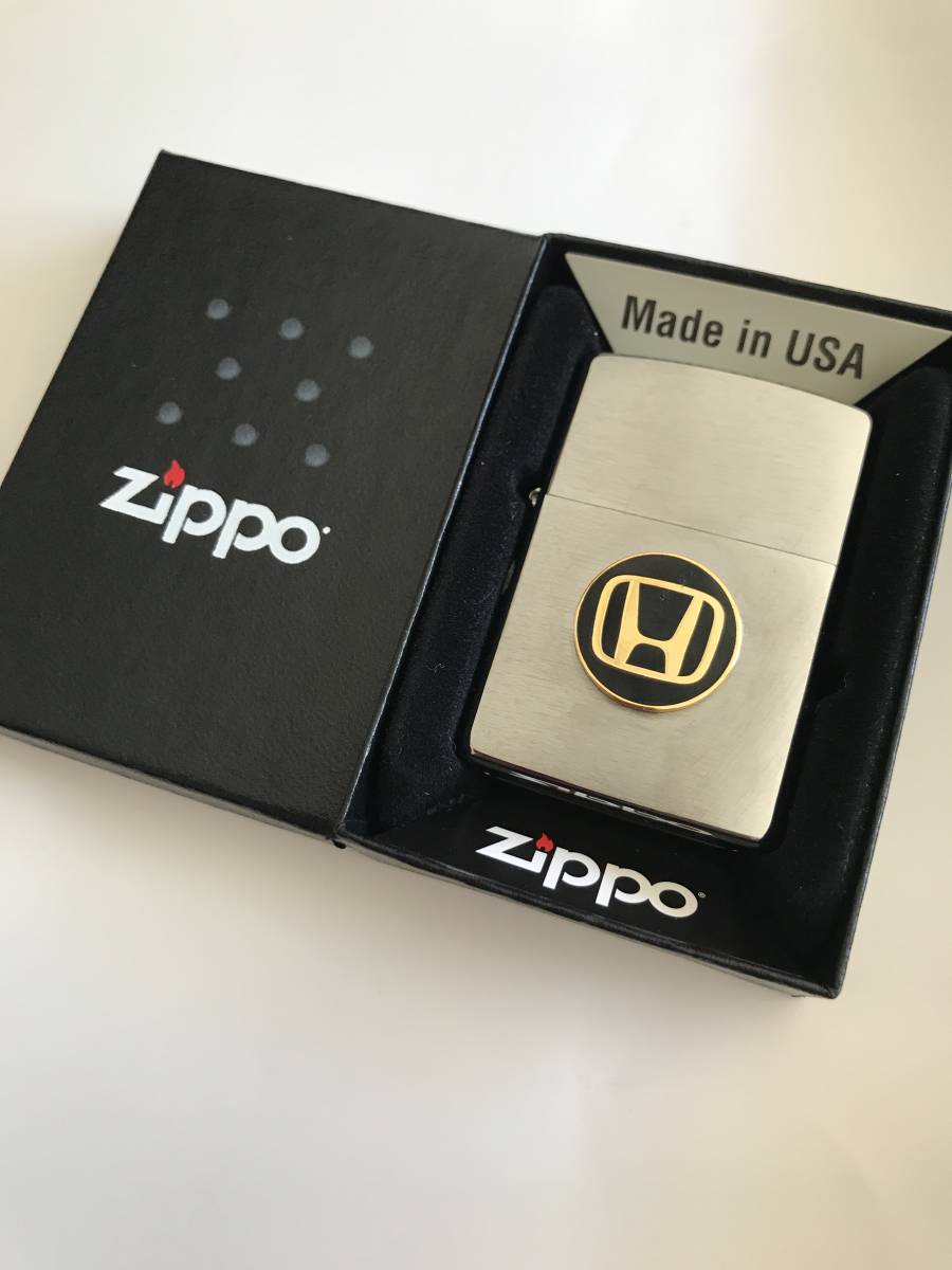 ホンダ　 車　／H の ロゴ　& マークの　ZIPPO ジッポ―ライター／シルバ- ／HONDA /H/ USA製 ／新品！ 即決 !