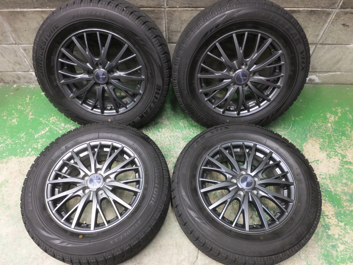 バリ溝！19年！キレイ！9.5分以上★プリウス 等 195/65R15 スタッドレス ブリヂストン ブリザック VRX ravrion RM01 15インチ PCD100/5H★