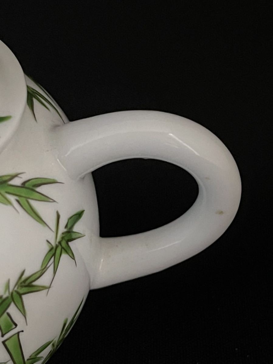 急須 茶銚 後手 白雲作 平安白雲 竹 青竹 笹 小振 中国 中華 煎茶 煎茶