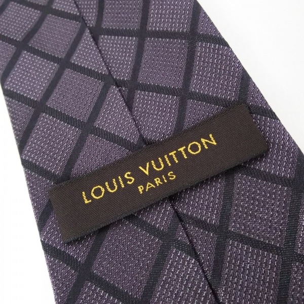 ルイヴィトン LOUIS VUITTON - パープル×黒 メンズ ネクタイ ルイ