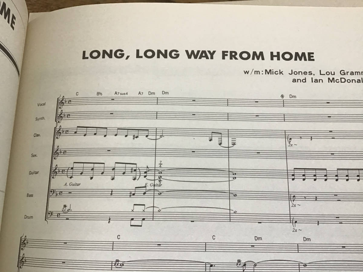楽譜、音楽書 フォリナー FOREIGNER ロックベストヒット バンドスコア