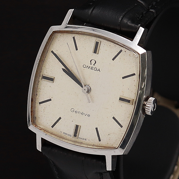 1円○稼働品【OMEGA オメガ】手巻き ジュネーブ 石入り 3針 希少
