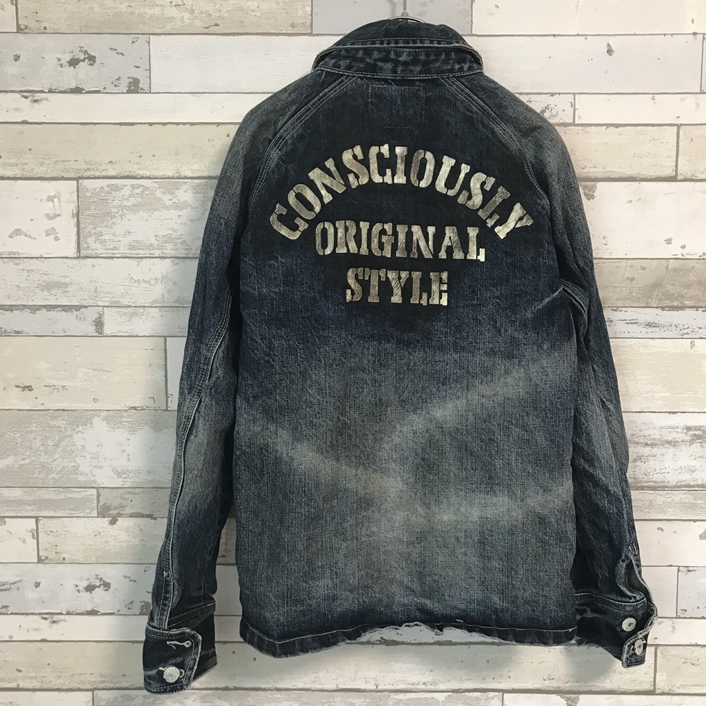 ◆JACKROSE ジャックローズ バックプリントロゴ デニムジャケット サイズ3