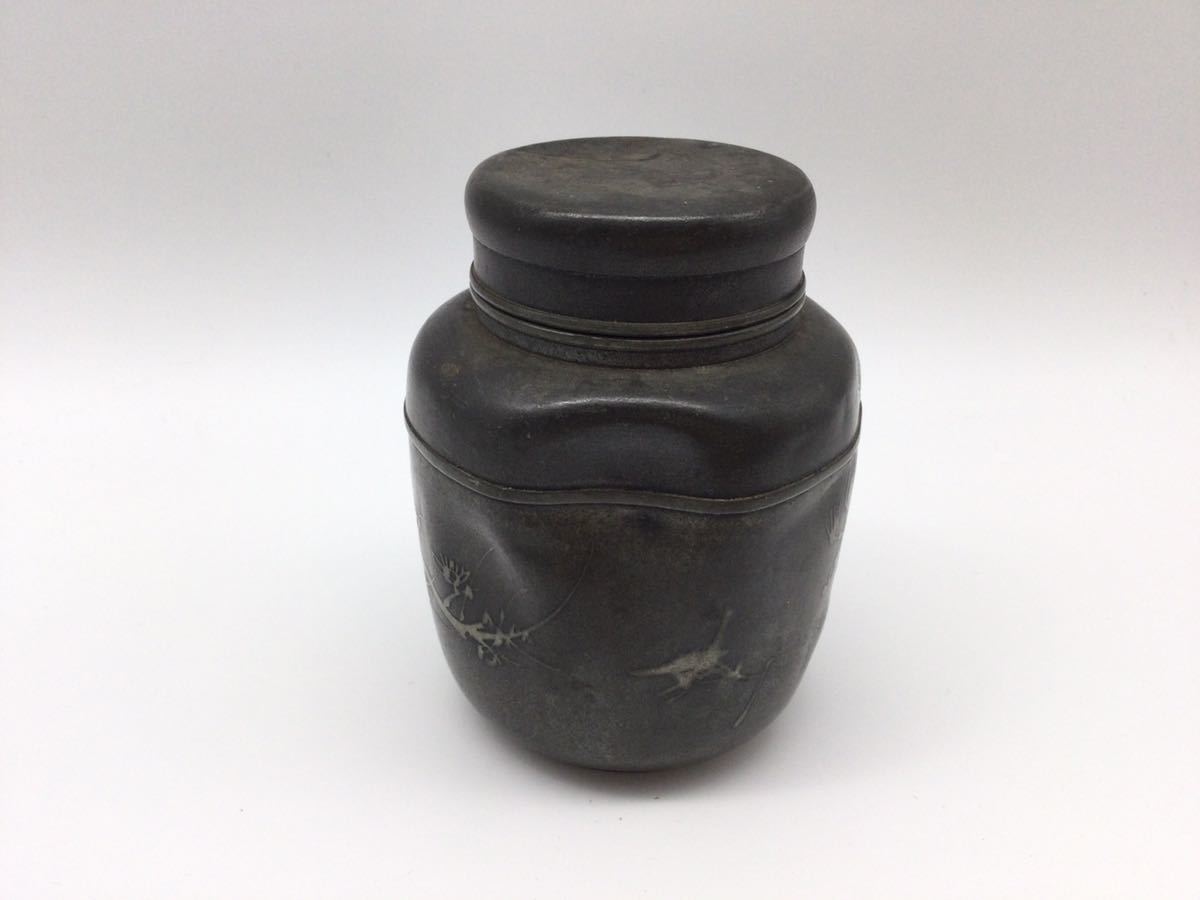 林克瑞製 茶壺 古錫 煎茶道具 錫製 茶入 ⁄ 唐物 茶壷 茶