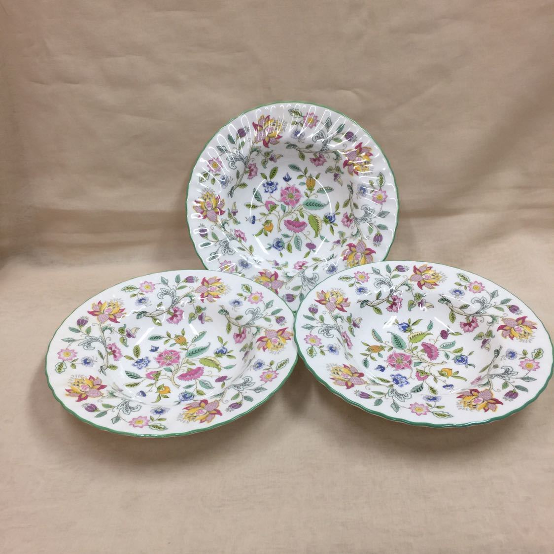 MINTON ミントン】スープ皿3枚 ハドンホール 直径20.5cm ディナー