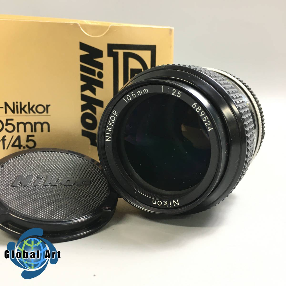 ★B04386【美品】Nikon ニコン/一眼カメラ用 レンズ/MF/NIKKOR 105mm 1:2.5/箱・付属品付