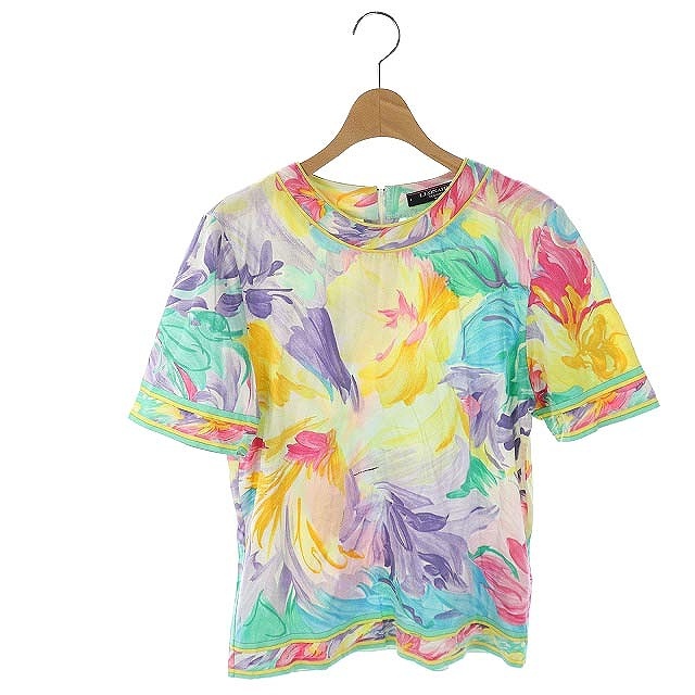レオナール LEONARD FASHION カットソー バックジップ 花柄