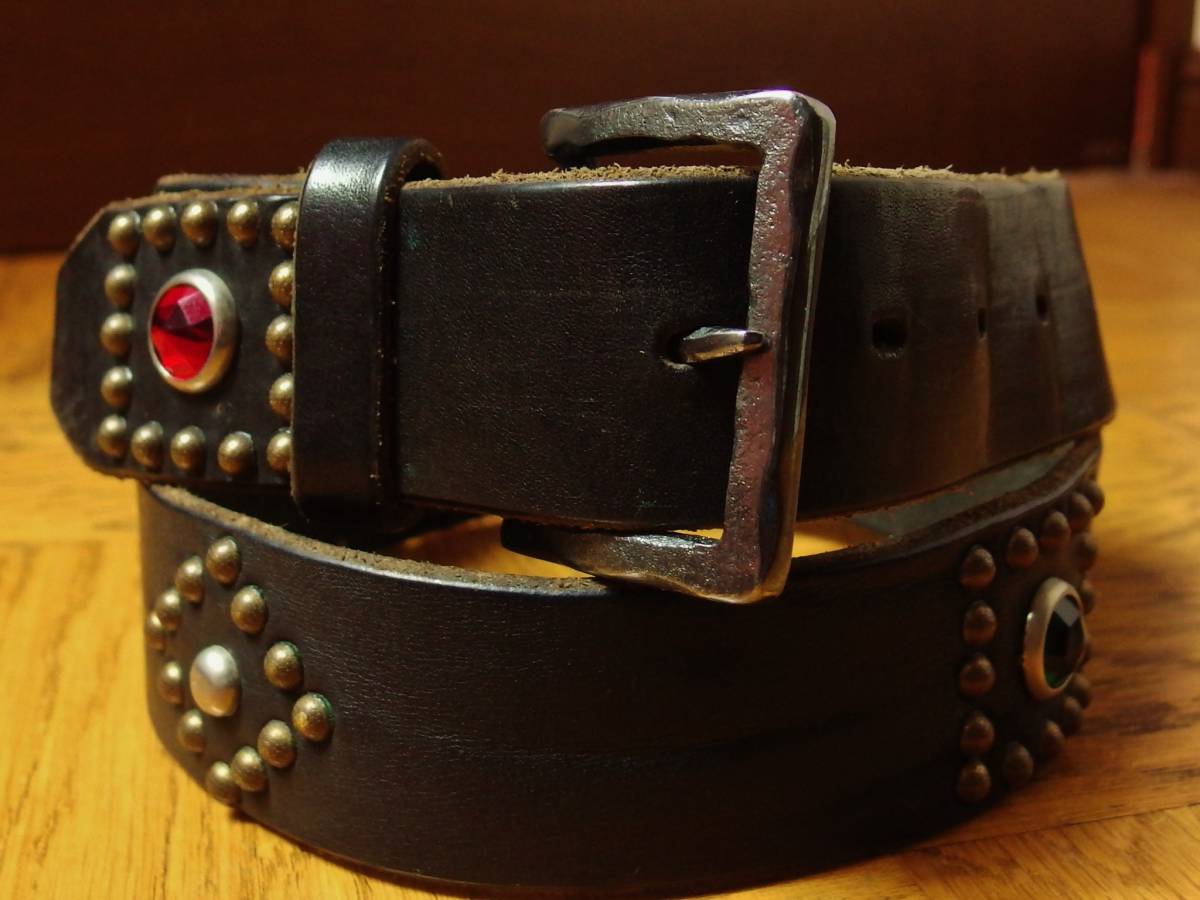 KAPITAL（キャピタル） オイルレザースタッズディスコバックルベルト