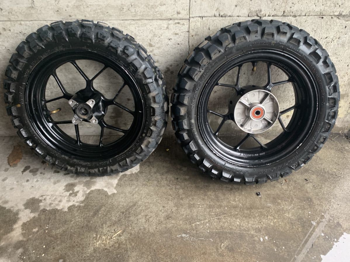 ホンダグロムGROMJC61初期型ホイール前後セットオフロードタイヤ付き