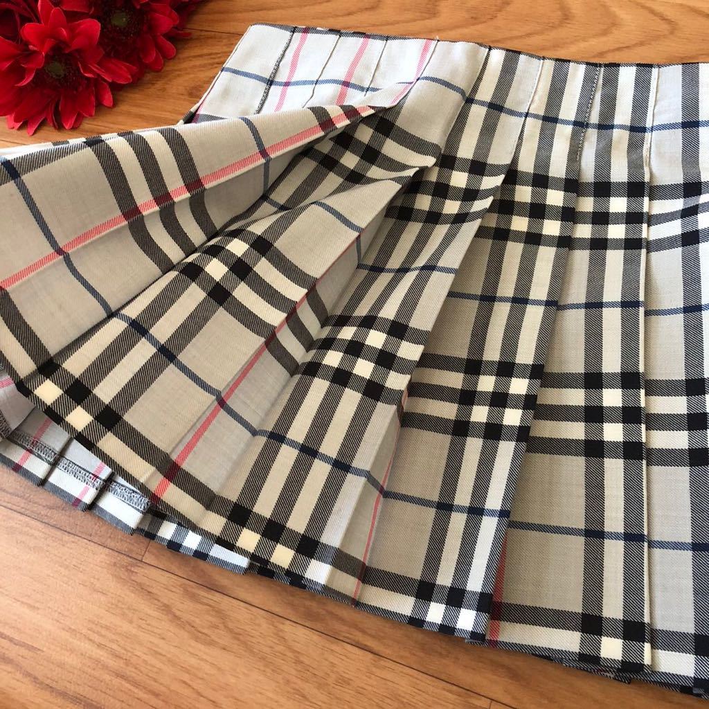 美品 バーバリー BURBERRY ノバチェック プリーツスカート 140