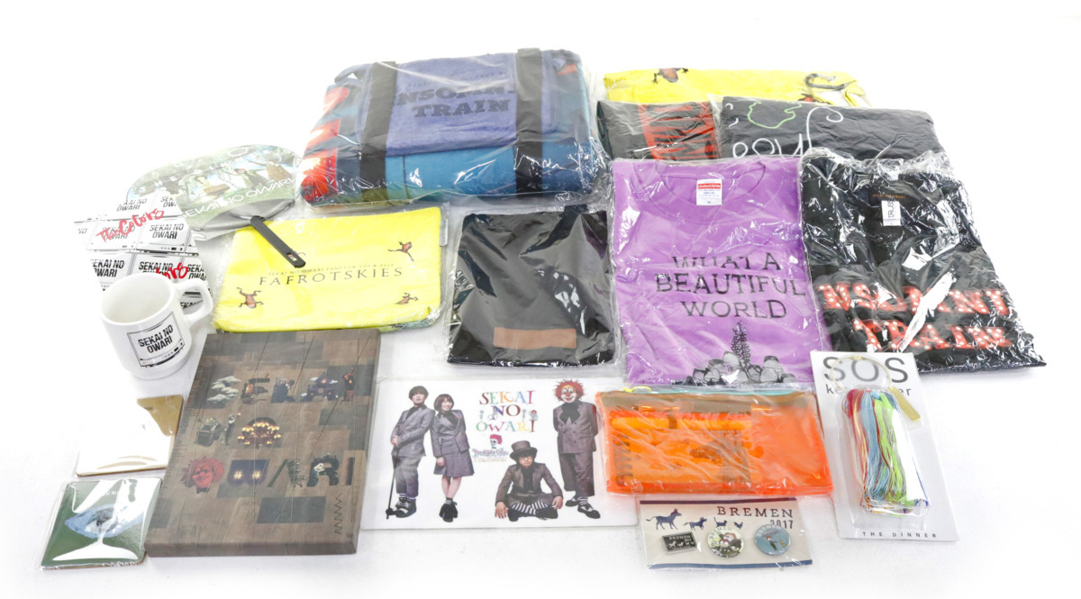 【中古・現状品】 SEKAI NO OWARI バッグ タオル Tシャツ キーホルダー 等 グッズまとめ売り：