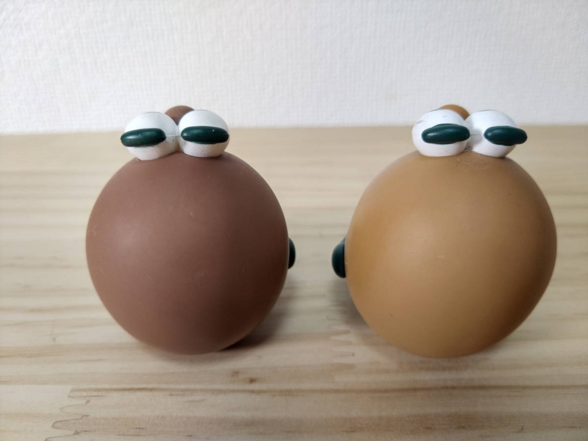 Zespri ゼスプリ キウイブラザーズ ソフビフィギュア グリーン+ゴールド 2個セット ジャンク_3