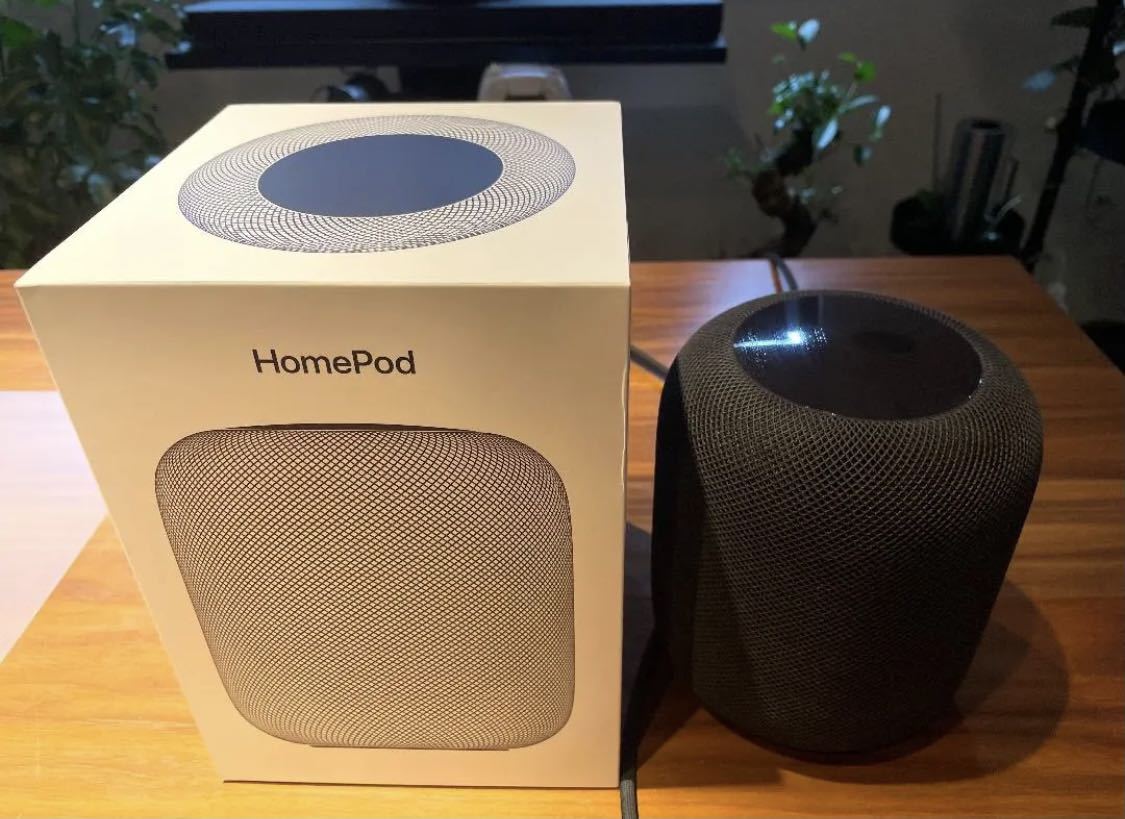 美品 Apple MQHW2J/A [HomePod（ホームポッド） スペースグレイ]