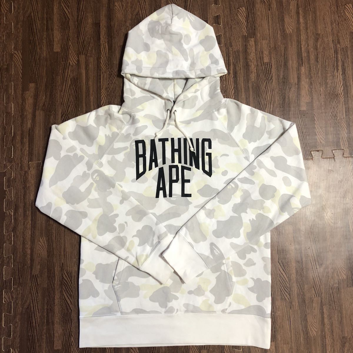 送料無料 BAPE GLOW IN THE DARK NYC HOODIE パーカー 白迷彩 カモフラ 