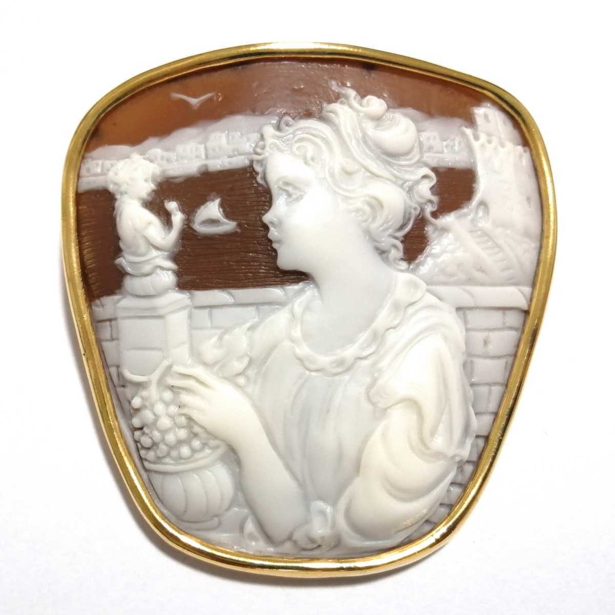 カメオ ブローチ ペンダントトップ 2way アクセサリー ヴィンテージ風 