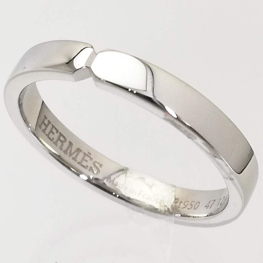 【仕上げ済】HERMES　Pt950　プラチナ　指輪　リング　7号　エバーケリーリング　ブランドアクセサリー