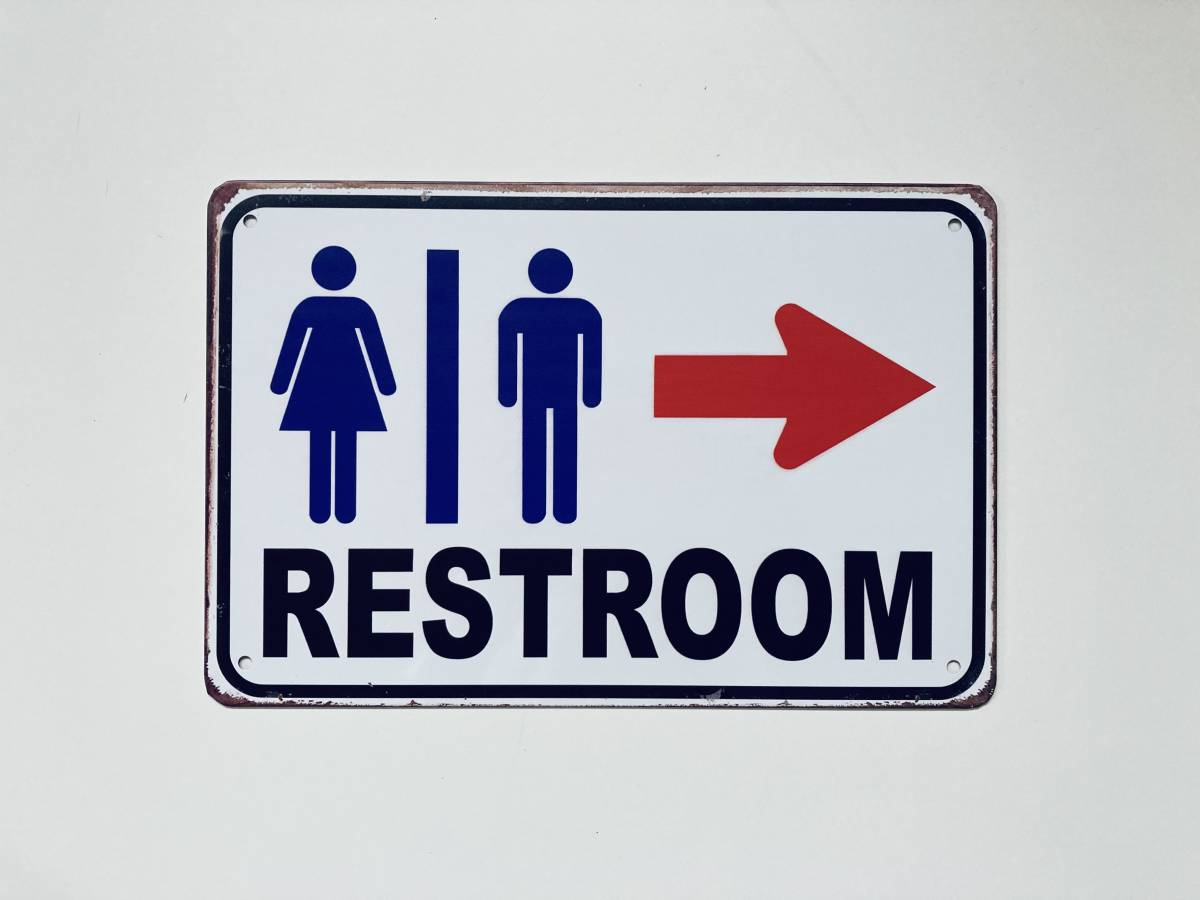 ブリキ看板 30 トイレ用 右 矢印 壁掛けプレート Restroom 壁飾り 店舗 店 案内板 便所 アンティーク インテリア D 看板 売買されたオークション情報 Yahooの商品情報をアーカイブ公開 オークファン Aucfan Com