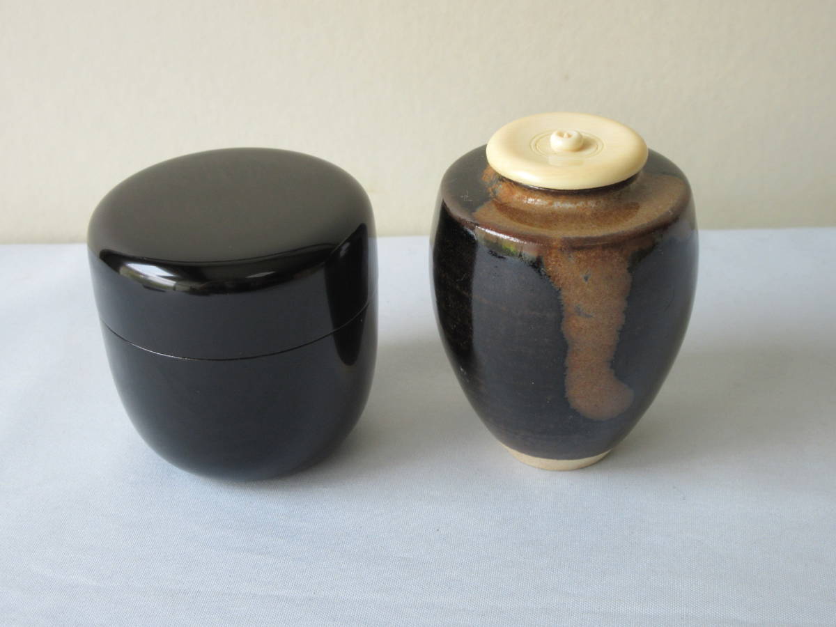 茶道具 茶通箱セット 大津袋 茶通箱（さつうばこ） B [仕服付茶入・棗