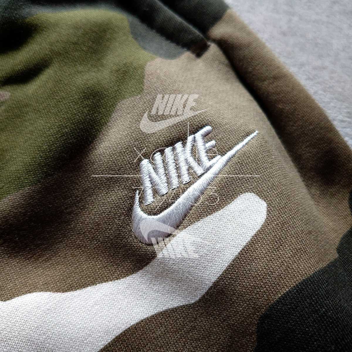 新品 正規品 NIKE ナイキ スウェット ハーフパンツ ロゴ 刺繍 カーキ