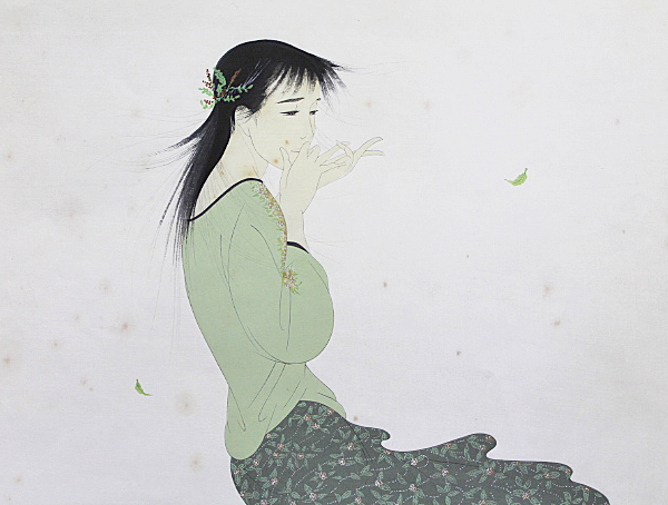 木版画 中島潔 京都版画院 (9)(1002検 「風の想い」直筆サイン