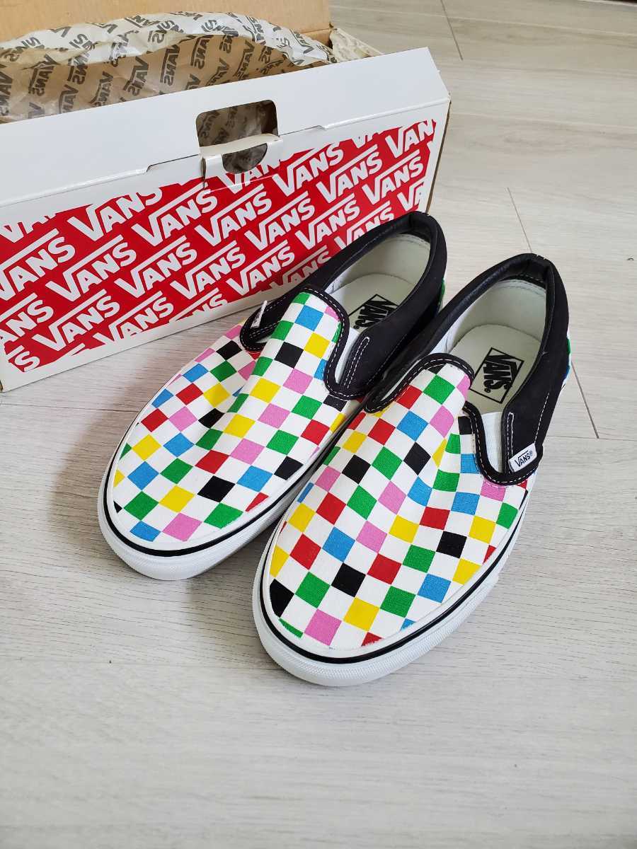 【新品未使用】稀少カラー VANS CLASSIC SLIPON MULTICOLOR CHCKR 26.5cm US8.5 バンズ クラシックスリッポン マルチカラー チェッカー