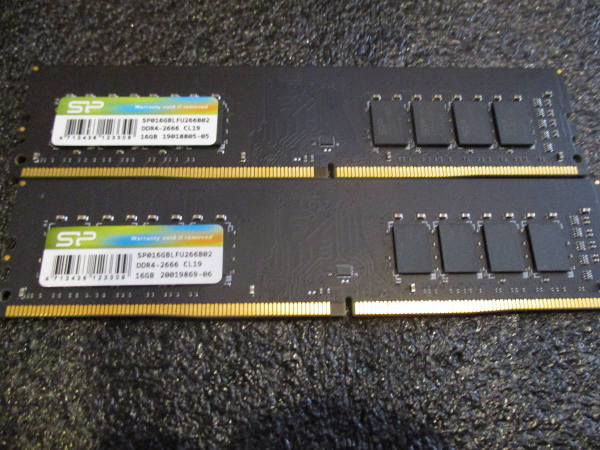 SiliconPower DDR4-2666 16GBx2 32GB PC4-21300 DDR4 正常動作中古品 