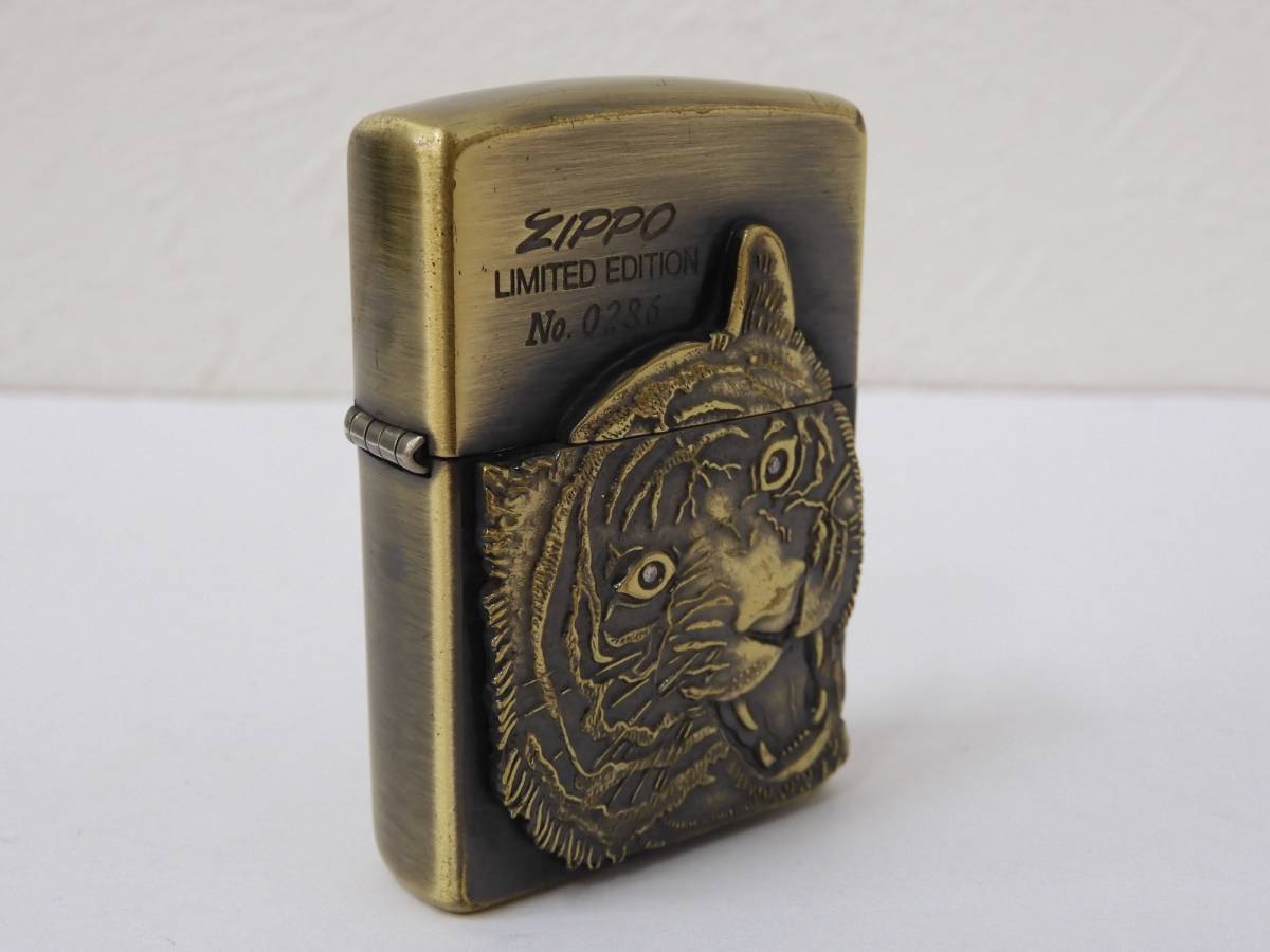 zippo 天然ダイヤ タイガー リミテッド エディション ◇【S11544】Zippo ジッポ ライター 虎 天然ダイヤモンド入り 2000個
