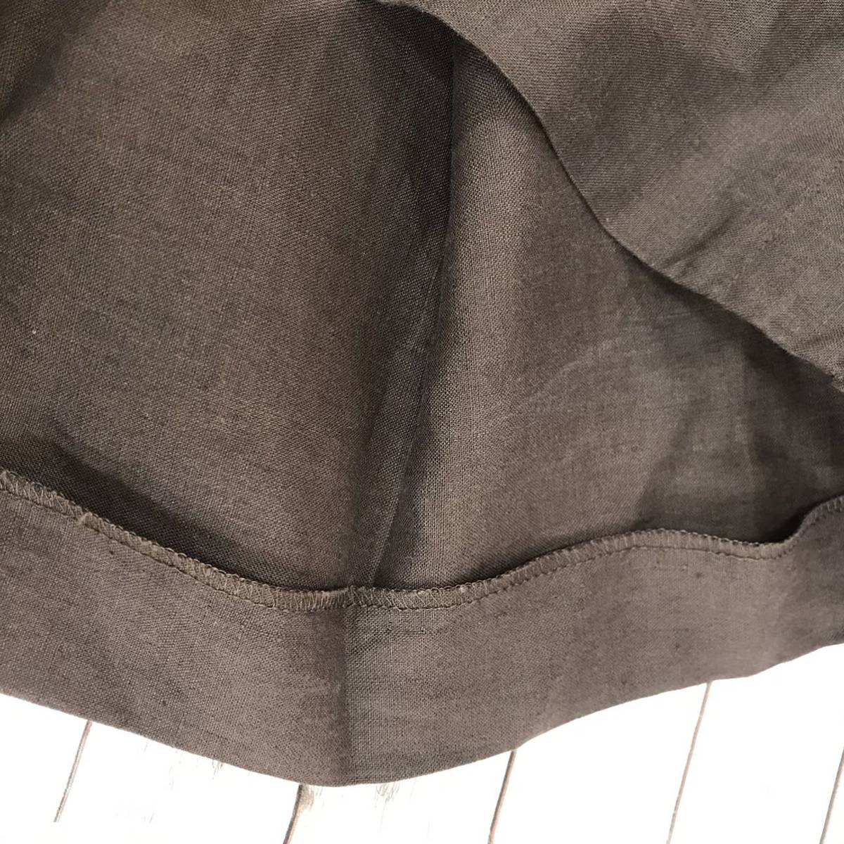 Max Mara マックスマーラ リネン ワンピース 36 ブラウン フリンジ  