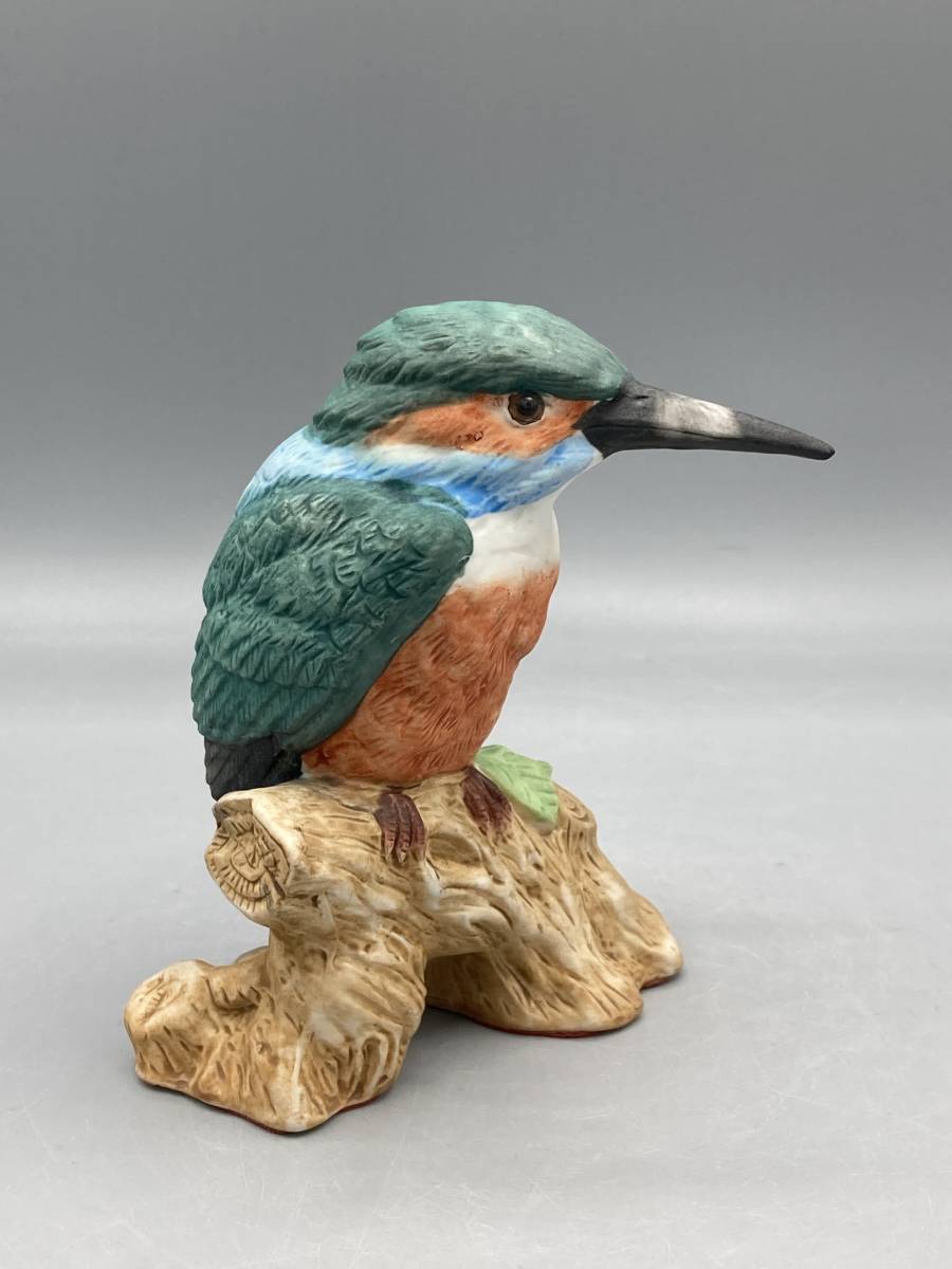 カワセミ 鳥 フィギュリン 高さ13cm 川蝉 置物 かわせみ レオナルド