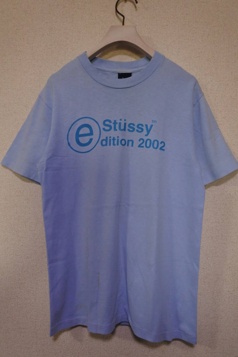  00's STUSSY EDITION 2002 Tee size S USA製 ステューシー Tシャツ 紺タグ OLD ライトブルー(Sサイズ)｜売買されたオークション情報、yahooの商品情報をアーカイブ公開 - オークファン 男性用