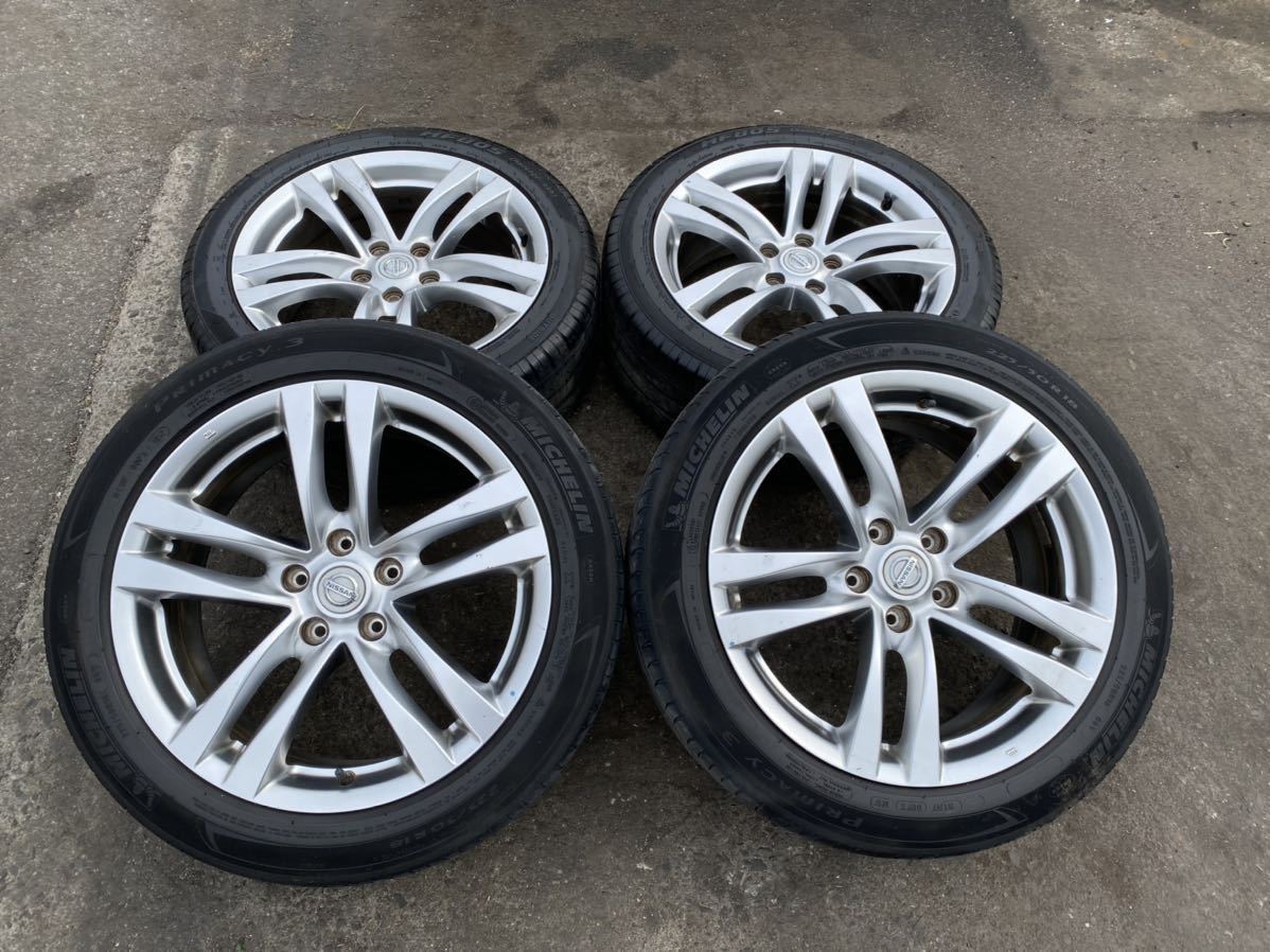 日産スカイラインクーペV36純正エンケイ18インチアルミホイール☆8J ET43 V36 スカイライン クーペ 純正ホイール ENKEI製 18インチ 18X7.5J+45
