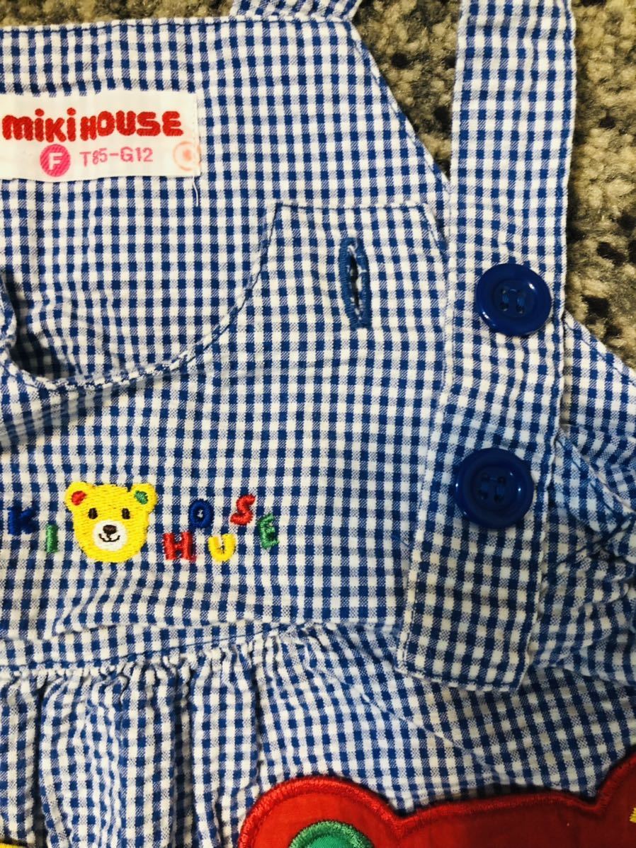 ミキハウス MIKIHOUSE ギンガムチェック ショートオール 