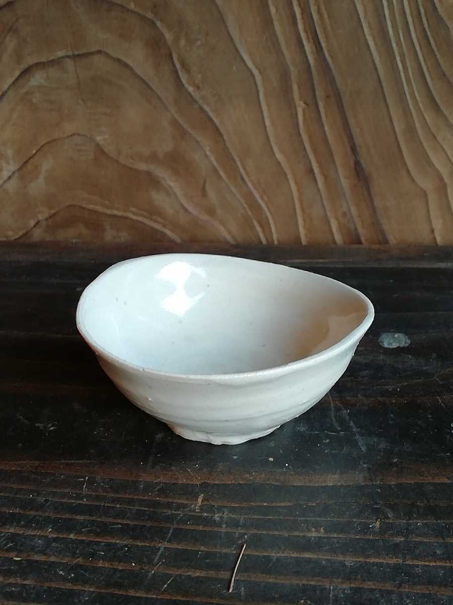 李朝　白磁　杯　茶托　古物　骨董 李朝 酒器 白磁 古民芸 古美術 朝鮮美術 李朝白磁耳杯