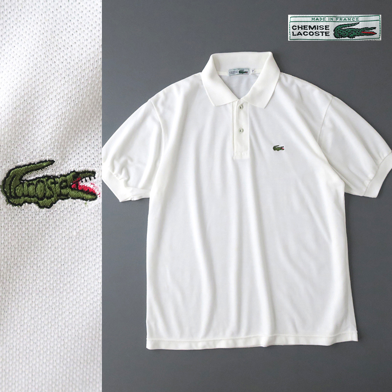 LACOSTE ポロシャツ ラコステ フランス製 CHEMISE L 80s 文字ワニ