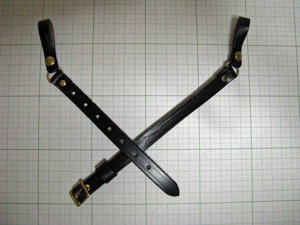 U.S. POLICE/SHERIFF/Army等キャンペーンハット用3ピースレザーストラップ・ゴールド/真鍮(Stratton)在庫限り 