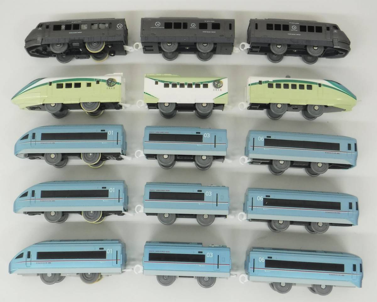 レトロ 当時物*TOMY トミー*プラレール*3車両 5点まとめ*S-20 JR九州787系特急電車*E3系 新幹線とれいゆ*小田急ロマンスカー MSE 3点