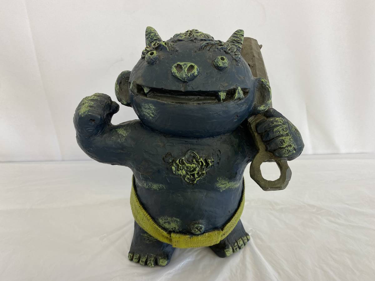 SETO CRAFT セトクラフト 2005 鬼 青鬼 鬼っ子 金棒 置物 約25㎝ 魔 