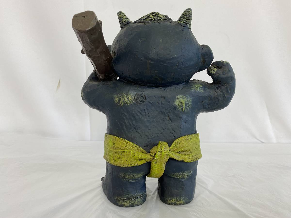 SETO CRAFT セトクラフト 2005 鬼 青鬼 鬼っ子 金棒 置物 約25㎝ 魔 