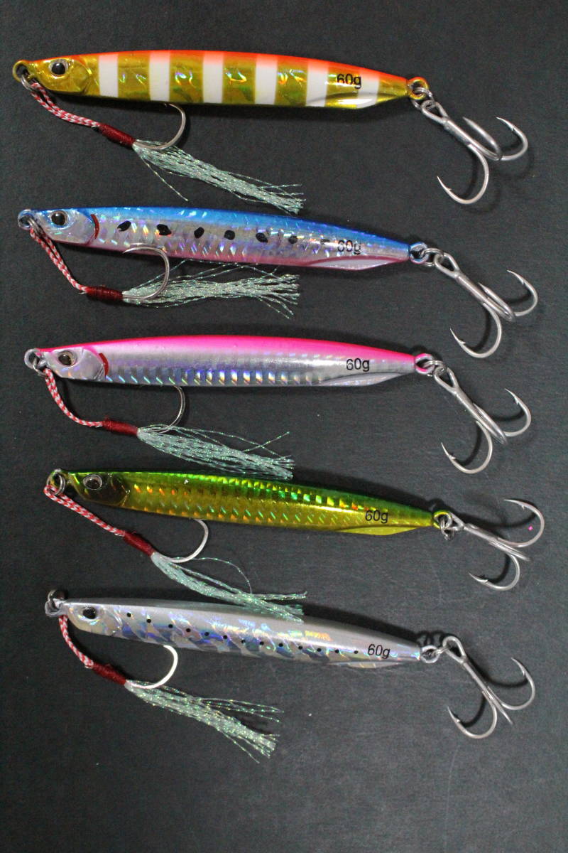 ロングジグ オフショア60ｇ5色セット ショアジギング メタルジグ シーバスdrag Metal Cast Ssz風 青物 タチウオ サワラ カツオ ブリ メタルジグ 売買されたオークション情報 Yahooの商品情報をアーカイブ公開 オークファン Aucfan Com