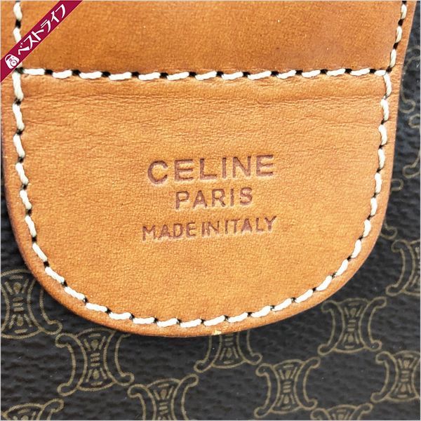 美品CELINE マカダム柄 ボストンバッヌメ革良い色ツヤの傷の無い美品 本革 美品CELINE マカダム柄 ボストンバッヌメ革良い色ツヤの傷の無い美