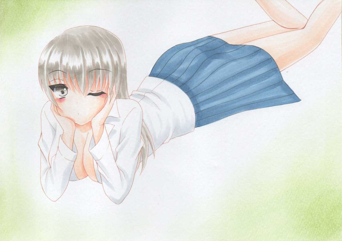手描きイラスト 頬杖 オリジナル 手描きイラスト 売買されたオークション情報 Yahooの商品情報をアーカイブ公開 オークファン Aucfan Com