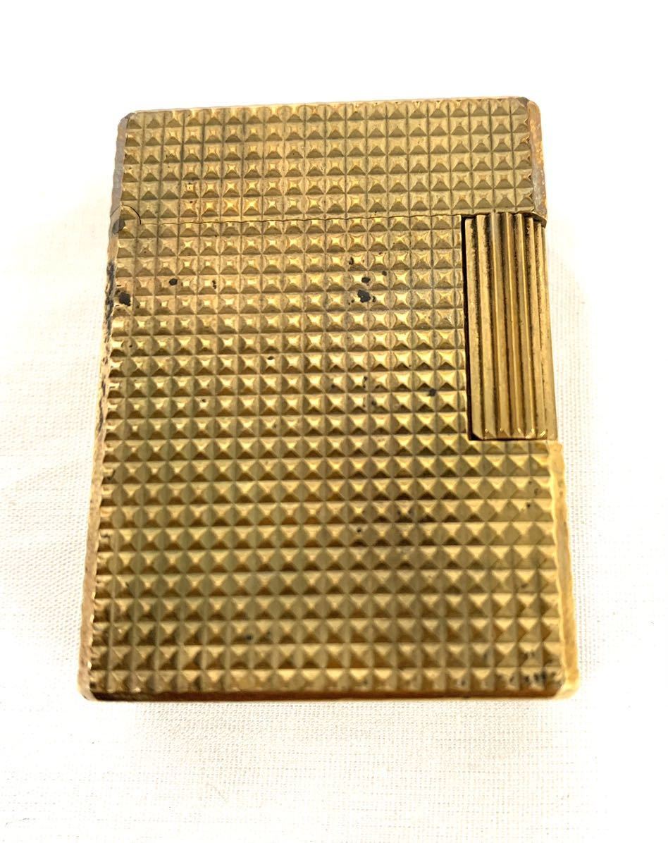 デュポン dunhill ガスライター ゴールドカラー 喫煙グッズ ブランド小物 縦約4cm×3cm×1cm 火種未確認 17k ガスライター ダンヒル デュポン Dupont LINE1 Laton