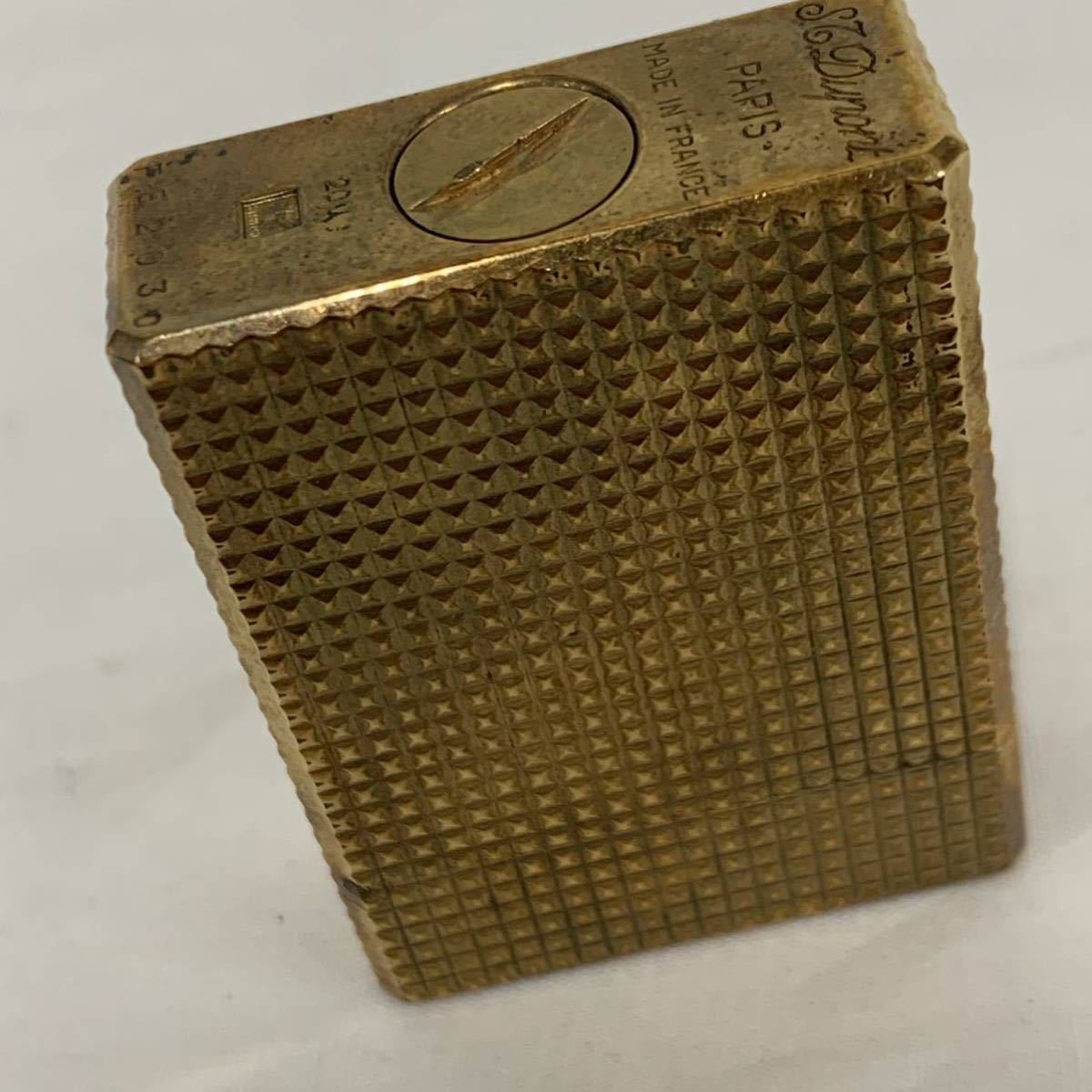 デュポン dunhill ガスライター ゴールドカラー 喫煙グッズ ブランド小物 縦約4cm×3cm×1cm 火種未確認 17k ガスライター ダンヒル デュポン Dupont LINE1 Laton