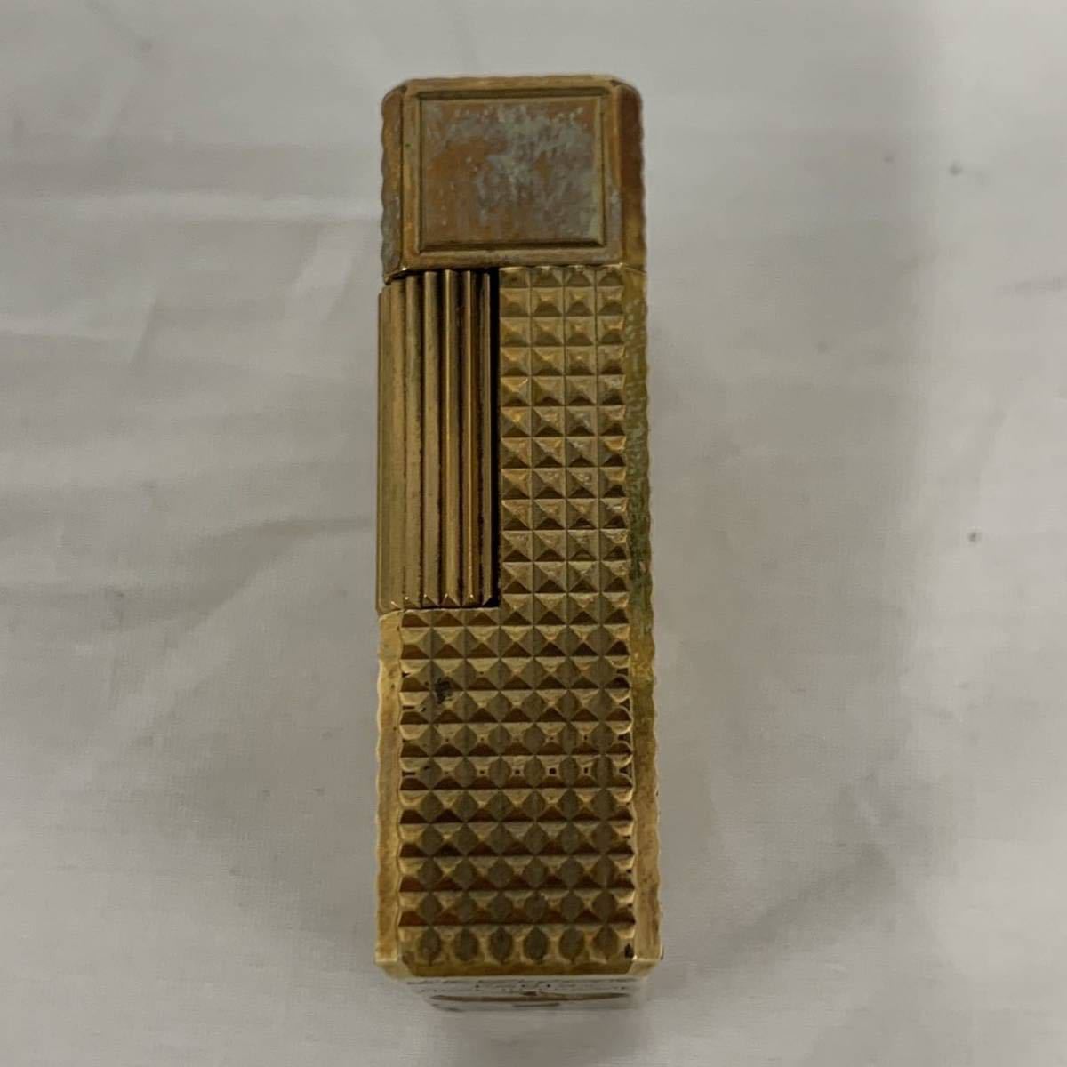 デュポン dunhill ガスライター ゴールドカラー 喫煙グッズ ブランド小物 縦約4cm×3cm×1cm 火種未確認 17k ガスライター ダンヒル デュポン Dupont LINE1 Laton