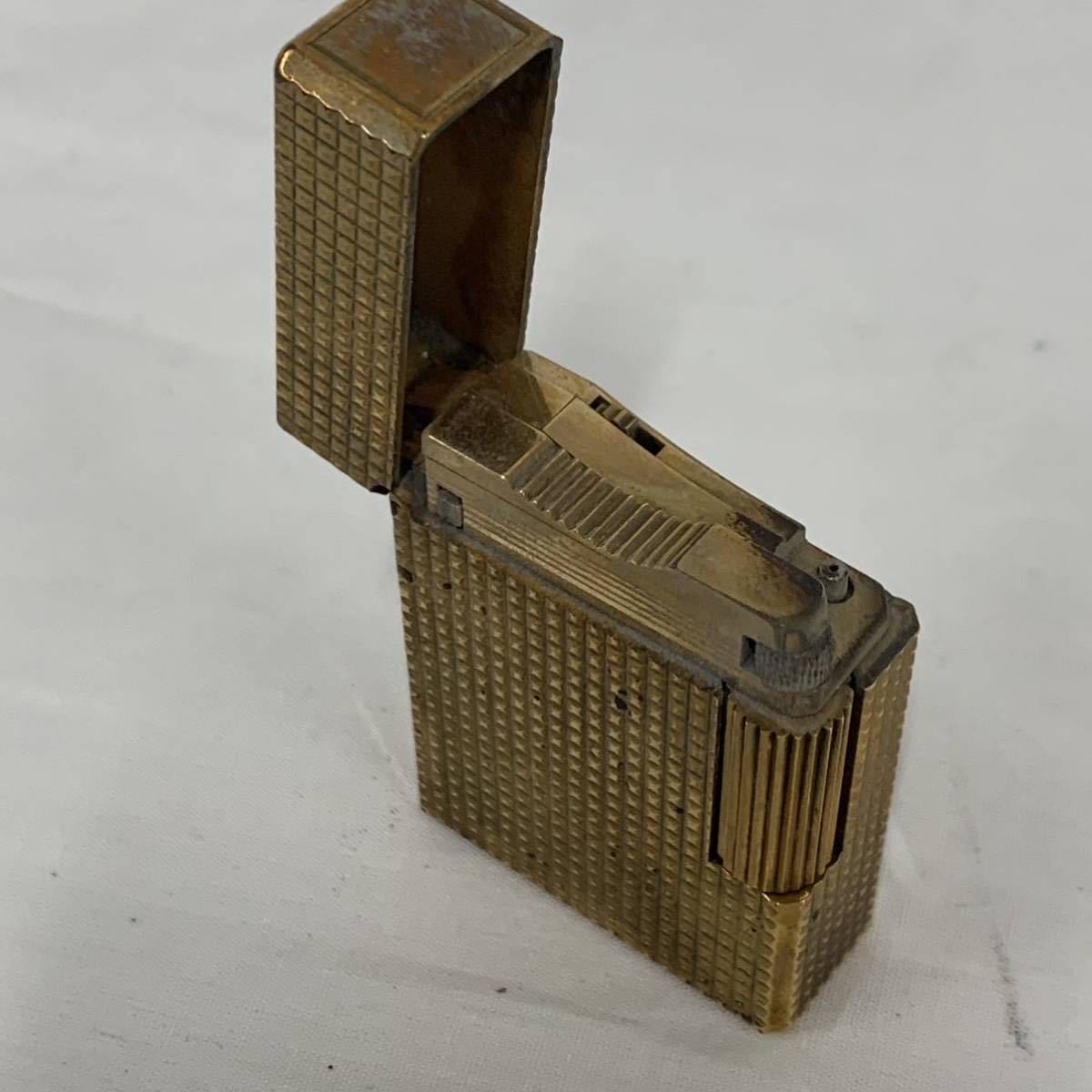 デュポン dunhill ガスライター ゴールドカラー 喫煙グッズ ブランド小物 縦約4cm×3cm×1cm 火種未確認 17k ガスライター ダンヒル デュポン Dupont LINE1 Laton