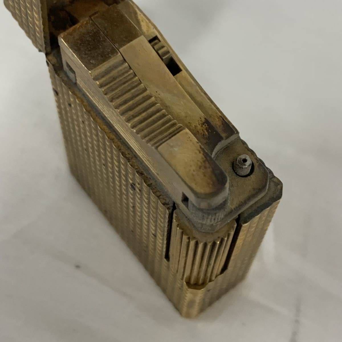 デュポン dunhill ガスライター ゴールドカラー 喫煙グッズ ブランド小物 縦約4cm×3cm×1cm 火種未確認 17k ガスライター ダンヒル デュポン Dupont LINE1 Laton
