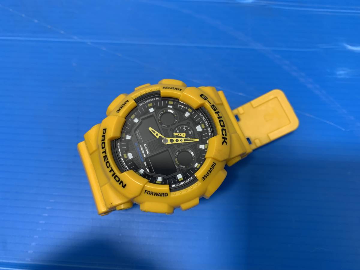 CASIO G-SHOCK GA-100A 腕時計 カシオ イエロー PROTECTION【現状品